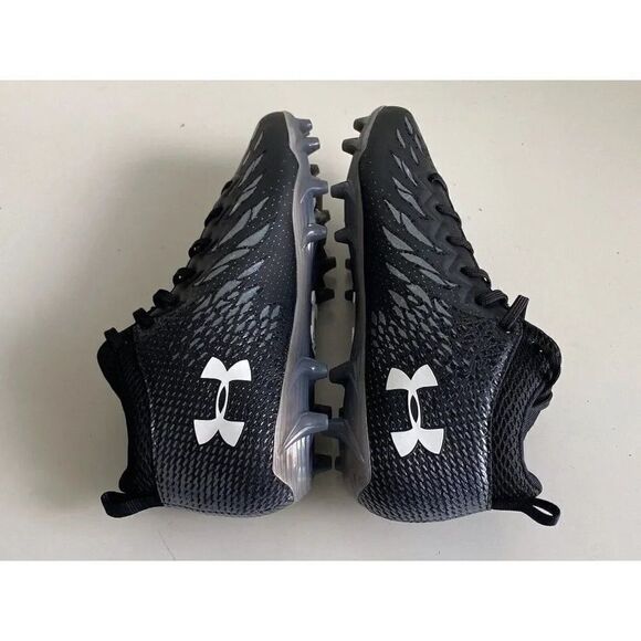 Men's Sz 12.5 Under Armour Spotlight UA Football Cleats Black 3023963-001 NEW - Picture 6 of 9